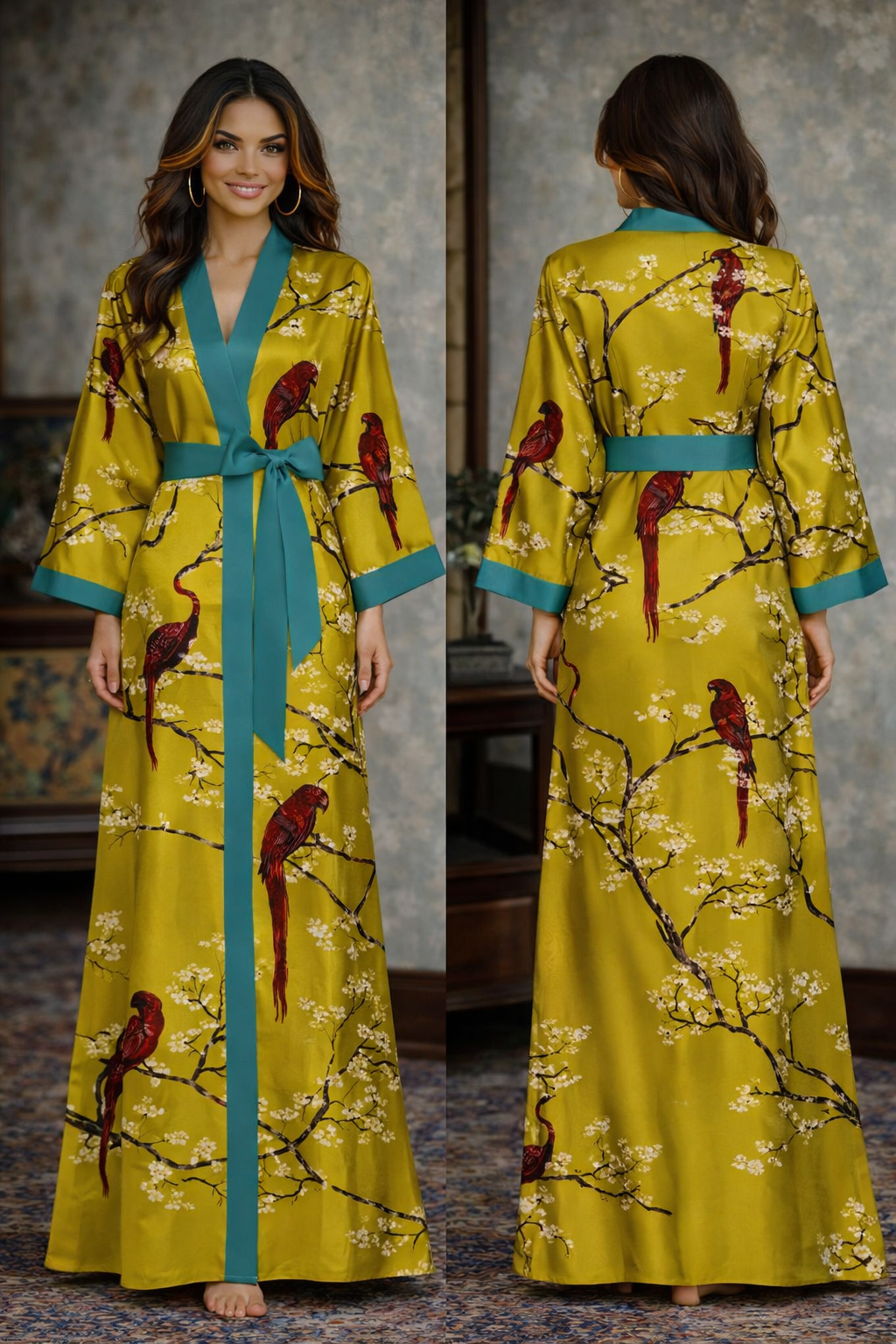 Maison Élégance — Satin L’Intime Kimono