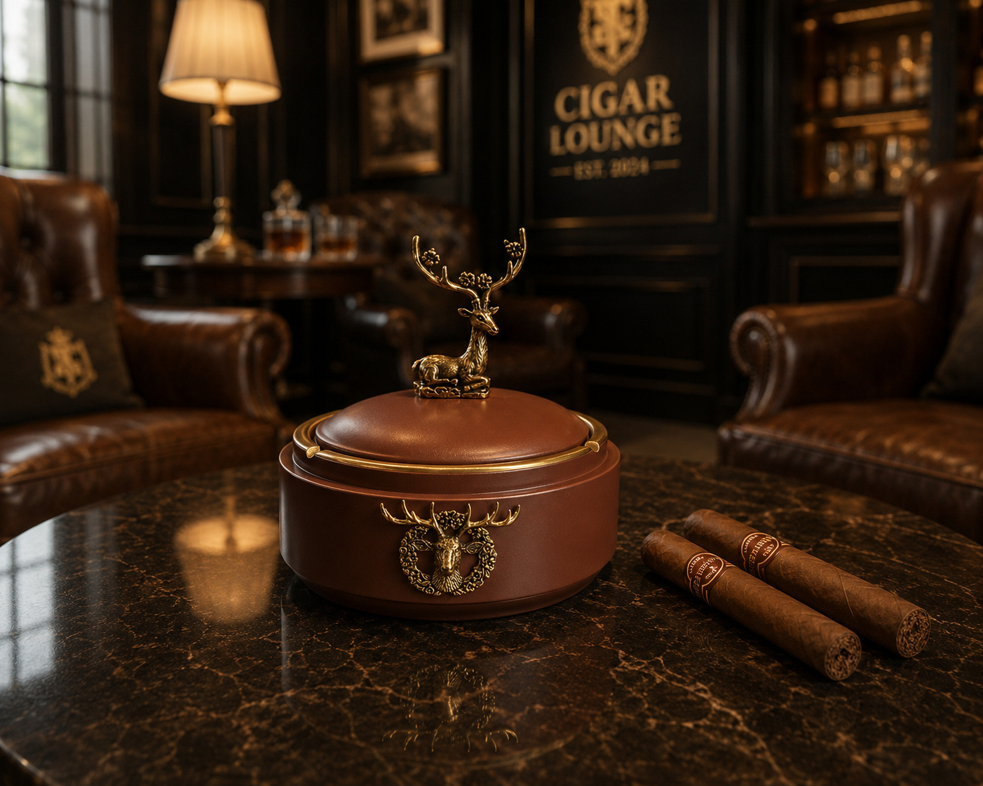 Château Élégance Stag Resin Ashtray
