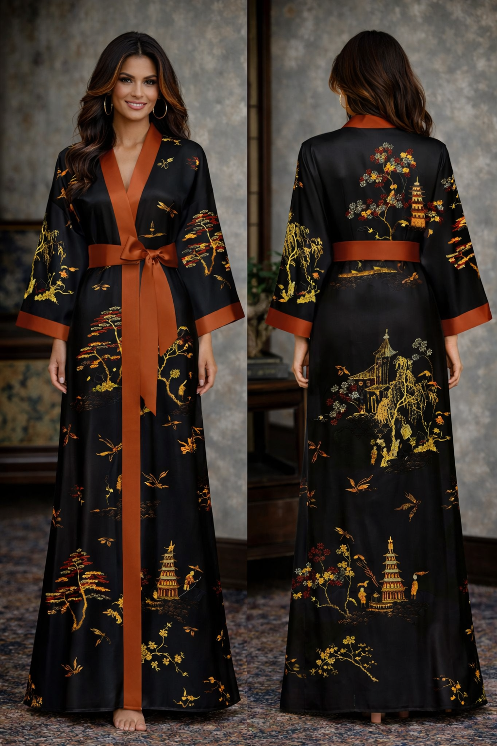 Maison Élégance — Satin L’Intime Kimono