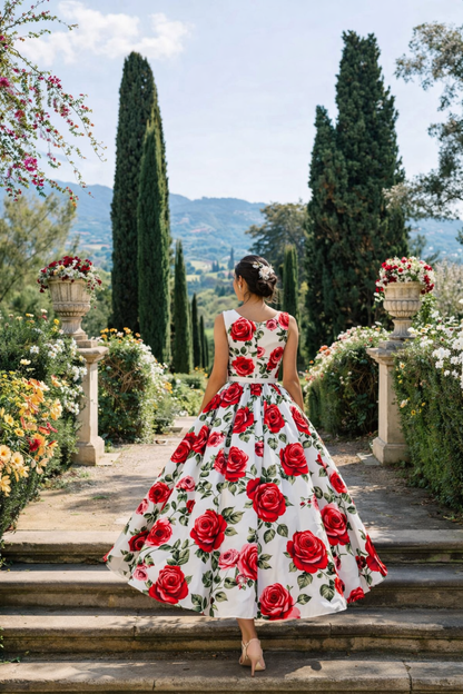 Robe Jardin d’Été – Silhouette Fleurie