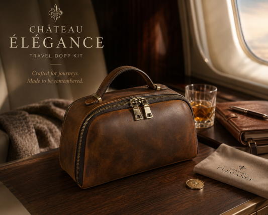 Château Élégance® Executive Voyage™ – Handcrafted Leather Tech Organizer