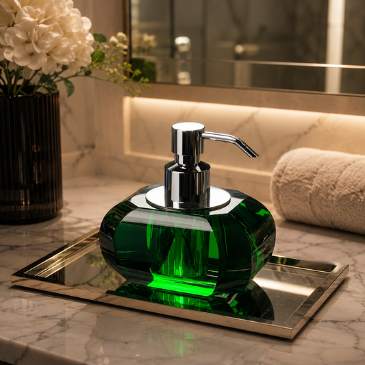 Crystal Élan™ — Sculptural Crystal Soap Dispenser