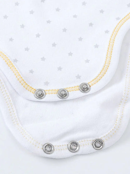 Château Élégance Bébé – Starry Cotton Baby Bodysuit, Short Sleeve