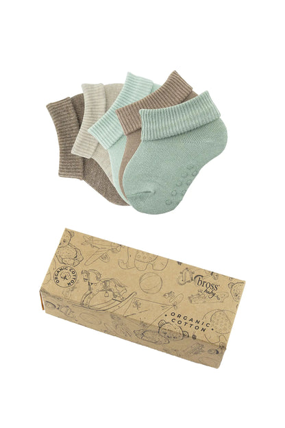 Château Élégance Bébé™ – Gentle Steps Organic Baby Socks (5 Pairs)