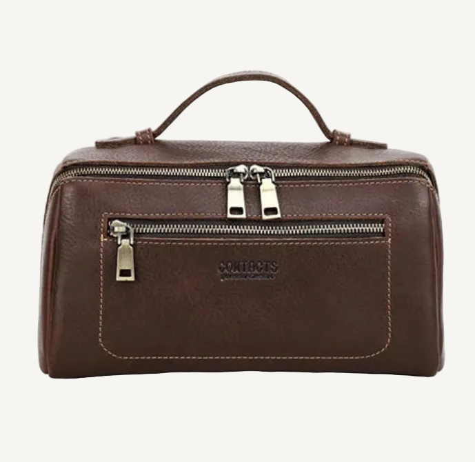 Château Élégance® Monaco Voyage™ – Handcrafted Leather Toiletry Bag