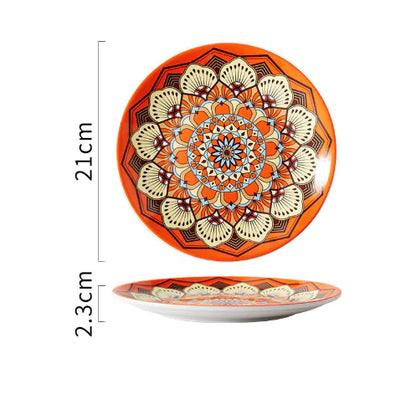 Mosaïque Soleil Plate — Hand-Painted Ceramic Art Plate