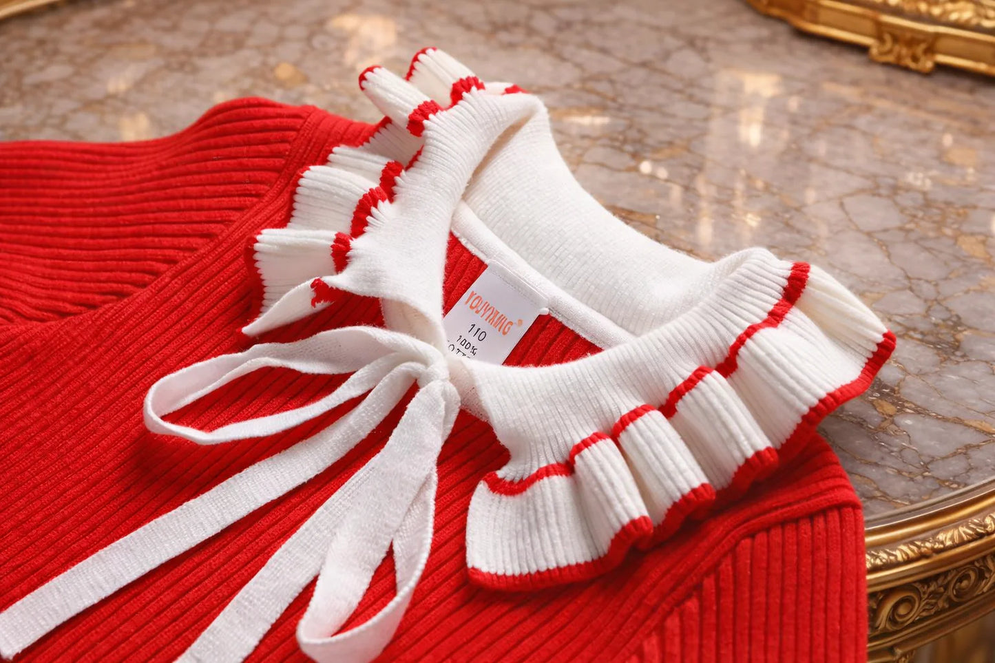 Robe Tricotée Girls Knit Dress Rose Poudré