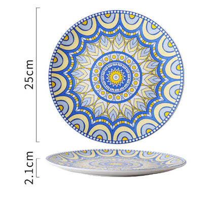 Mosaïque Soleil Plate — Hand-Painted Ceramic Art Plate