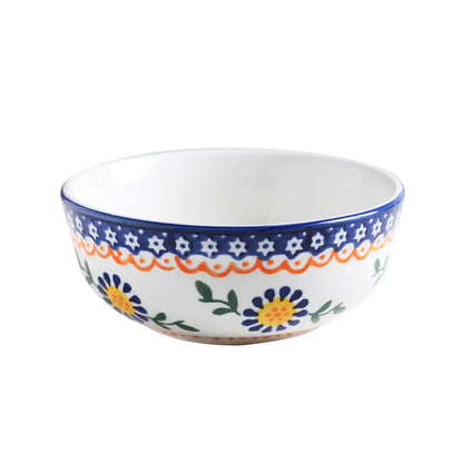 Maison Folk Soup Bowl Hand-Painted Porcelain Bowl