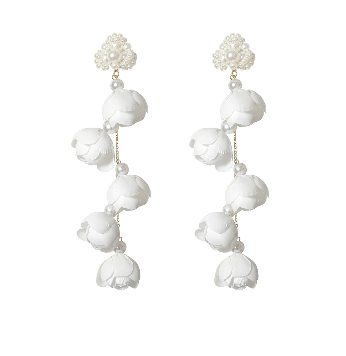 Château Élégance Floral Pearl Drop Earrings