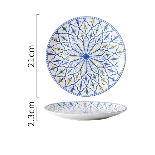 Mosaïque Soleil Plate — Hand-Painted Ceramic Art Plate