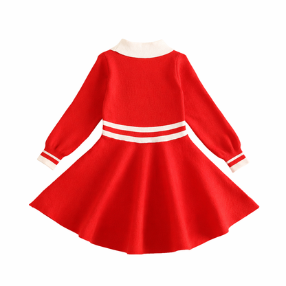 Girls’ Classic Knit Dress – Winter Elegance