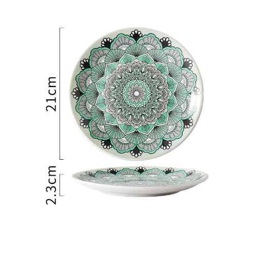 Mosaïque Soleil Plate — Hand-Painted Ceramic Art Plate