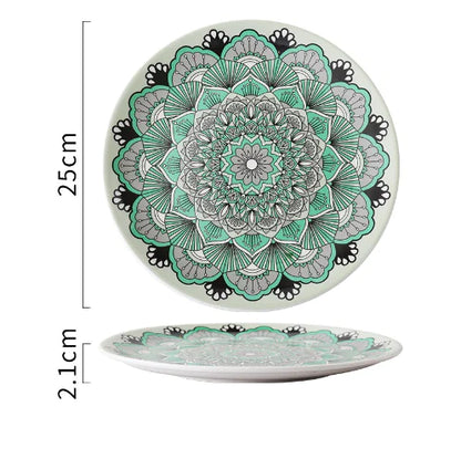 Mosaïque Soleil Plate — Hand-Painted Ceramic Art Plate