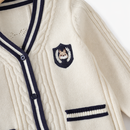 Petit Héritage – Classic Navy Cardigan