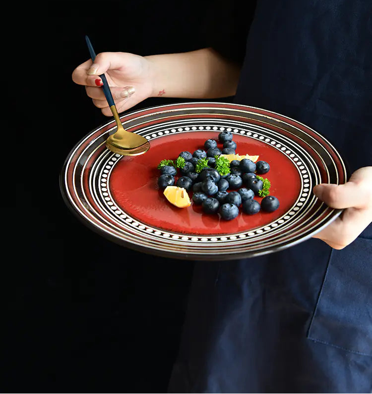 Atelier Indigo Plate — Hand-Painted Ceramic with Artistic Glaze