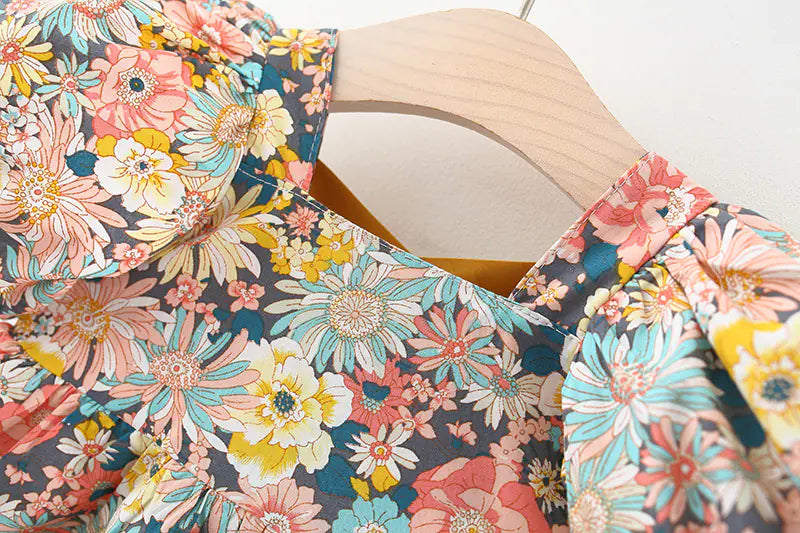 Summer Floral Cotton Dress – Everyday Elegance for Girls