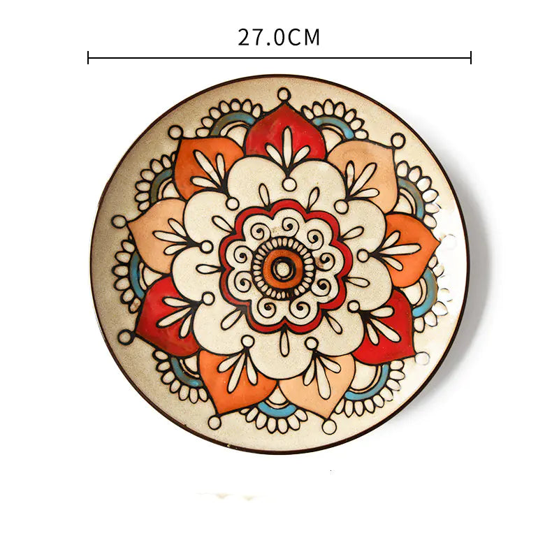 Mosaïque Soleil Plate — Hand-Painted Ceramic Art Plate
